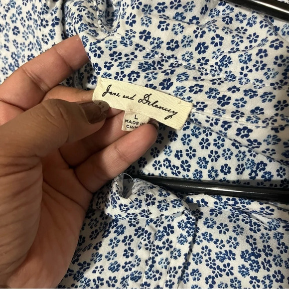 Jane & Delancey Flower Print Button Down Tunic Dress Shirt - Picture 3 of 4